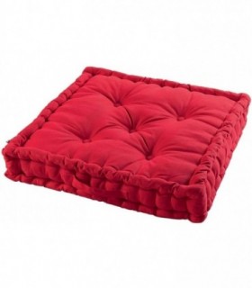 Cojines de Suelo 100% Algodón Lisa Uso Interior y Exterior (Rojo)