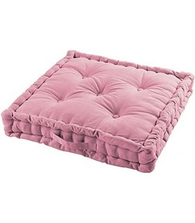 Cojines de Suelo 100% Algodón Lisa Uso Interior y Exterior (Rosa)