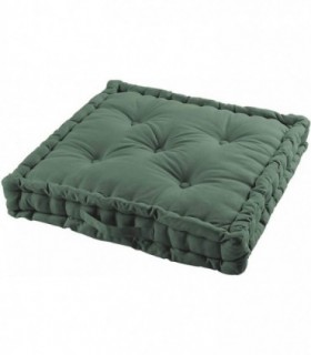 Cojines de Suelo 100% Algodón Lisa Uso Interior y Exterior (Verde Caqui)