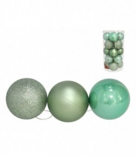BOLA NAVIDAD X20 BOTE MOTLEY VERDE 8CM 3