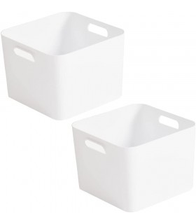 TIENDA EURASIA® Cajas de Almacenaje con Asas - Organizadores de Plástico Multiusos - Ideales para baño, cocina, salón, dormitori