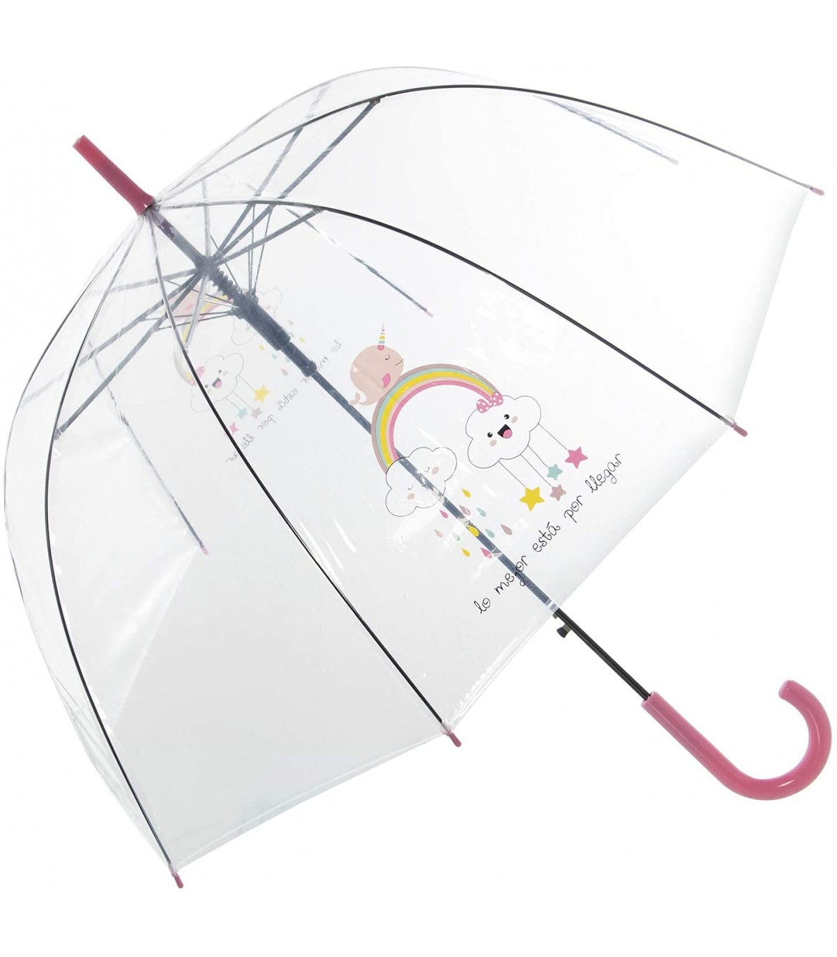 Aptitud etiqueta Paleto TIENDA EURASIA® Paraguas Transparente - Diseño Original - Frases Divertidas  - Apertura Automática - ø85x84cm