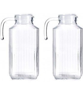 Pack 2 Jarras de Agua de Cristal con Tapa