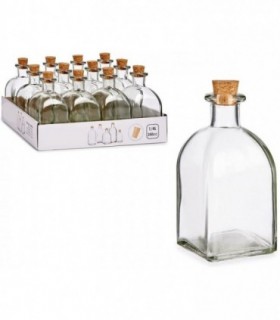 Pack 12 Botellas de Vidrio con Tapon de Corcho  Transparente (250 ml / 12 uds)