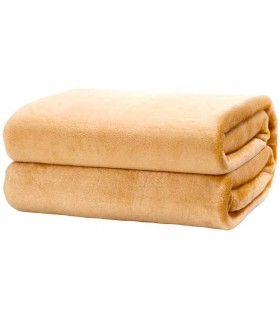Mantas para Sofá de Terciopelo - Material 100% Microfibra - Tacto Suave Sedalina (Camel, 220 X 240 CM)