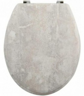 Tapa de WC Universal Efecto Madera Fabricada en MDF con Bisagras de Acero Inoxidable 43,5 x 37,5 cm (142213 - Piedra)
