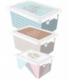 Pack 3 Cajas Organizadoras Apilables Una Dentro de Otra 3 Tamaños (Nordica)