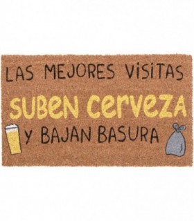 Felpudos Entrada Casa Fibra de Coco con Base Antideslizante de PVC 40x70 cm (Cerveza)