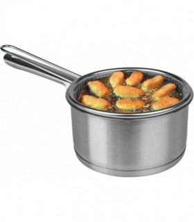 Cazo de Acero Inoxidable con Cestillo Freidor 16 cm Especial Induccion y Todo Tipo de Fuegos