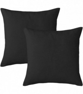 Pack 2 Fundas de Cojin 60 x 60 cm en Loneta Resistente (60 x 60 cm Negro)