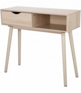 Consola de Madera con 1 Cajon Diseño Nordico Facil Montaje 80x30x72hcm