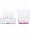 Pack 6 Vasos de Cristal de Colores 34,5 cl Resistente (Medium, Liso Transparente)