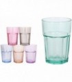Pack 6 Vasos de Cristal de Colores 365 cc Resistente (Largue, Relieve Color)
