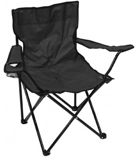Silla Plegable Camping Acero Resistente y Asiento de Lona Impermeable 40x40x80cm (Black)