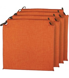 Pack 4 Cojines para Sillas - Estampados Lisos con 2 Cintas de Sujeción - Ideal para Interiores y Exteriores - 40