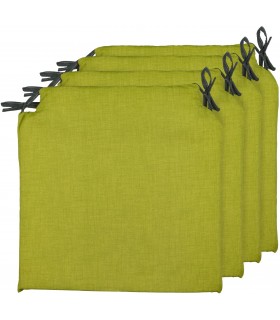 Pack 4 Cojines para Sillas - Estampados Lisos con 2 Cintas de Sujeción - Ideal para Interiores y Exteriores - 40