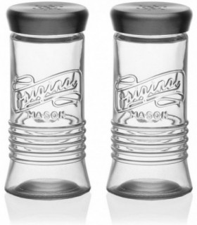 Salero y Pimentero de Cristal con Tapa de Acero 5,5x5,5x12cm