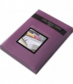 Juego 3 Sábanas de Cama 135cm Microfibra Transpirable (Cama 135-135x190/200 cm, Morado)