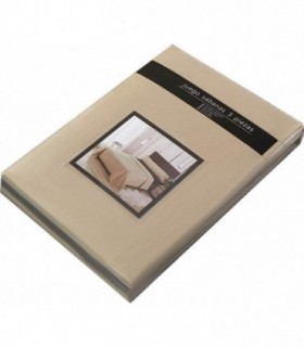 Juego 3 Sábanas de Cama 135cm Microfibra Transpirable (Cama 135-135x190/200 cm, Mocca)