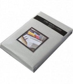 Juego 3 Sábanas de Cama 180cm Microfibra Transpirable (Cama 180-180x190/200 cm, Gris)