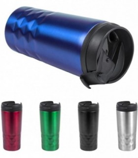 Vaso Termo de acero Inox 310ml, Tapa de Seguridad y Dosificador, 2h caliente, 8h fría Azul