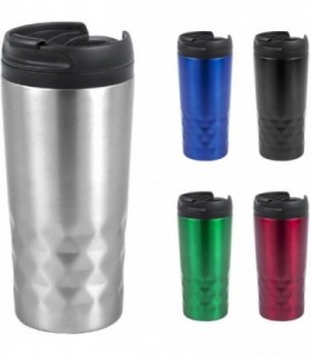 Vaso Termo de acero Inox 310ml, Tapa de Seguridad y Dosificador, 2h caliente, 8h fría Plata