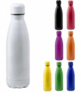Botella de Acero Inox, 790 ml, Tapón de Seguridad, Acabado Mate, Resistente, Blanco