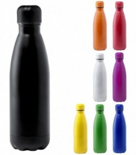 Botella de Acero Inox, 790 ml, Tapón de Seguridad, Acabado Mate, Resistente, Negro