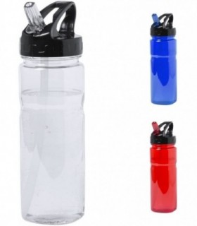 Botella de Agua, 650 ml, Tapon a Rosca con Asa y Dispensador Abatible, Transparente