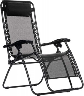 Tumbona reclinable Negra (Medidas: 177x113x65cm)