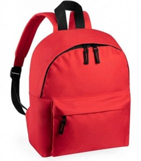 Mochila Infantil, 25x30x12cm, Cierre Cremallera Doble, Bolsillo Frontal (Rojo)