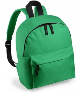 Mochila Infantil, 25x30x12cm, Cierre Cremallera Doble, Bolsillo Frontal (Verde)