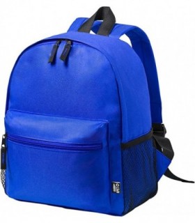 Mochila Infantil, 25x30x12cm, Cierre Cremallera Doble, Bolsillo Frontal, RPET (Azul)