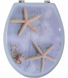 Tapa WC Universal Semidura con Estampado, Bisagras Acero, 43,5x37,5cm (Estrella)