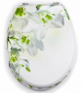 Tapa WC Universal Semidura con Estampado, Bisagras Acero, 43,5x37,5cm (Sofaïa)