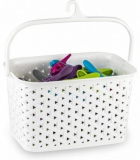 Cesta Pinzas de Ropa con Colgador lanco)