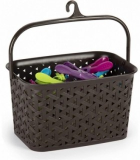 Cesta Pinzas de Ropa con Colgador (Negro)