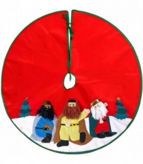 Faldon para Arbol de Navidad en Paño, ø106 cm (Reyes Magos)