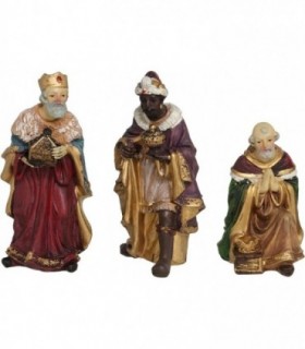 Set de 3 Reyes Magos, Figuras para Belen, Fabricados en Resina (Reyes a pie)