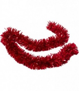 Espumillon Arbol Navidad, efecto Metalico, 180 cm (Rojo)