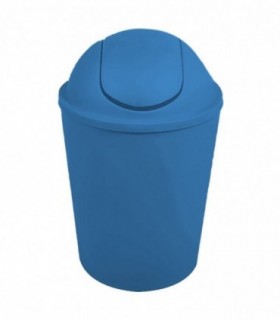 Cubo de Basura con Tapa Basculante de Plastico, 5,5 l, ø15x30 cm (Azul)