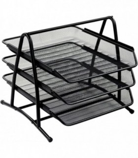 Bandeja Organizadora de Alambre Negro, Varias Alturas, A4 (3 Alturas)