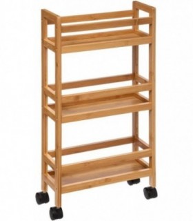 Mueble Auxiliar con Ruedas, 3 Alturas, 36x15x74cm