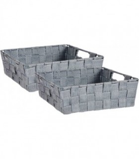 Pack 2 Cestas de Tela Multiusos con Asas de Tela Trenzada (3 L)