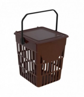 Cubo Aireado con Tapa Abatible, 10 L, 23x25x29cm (Marrón)