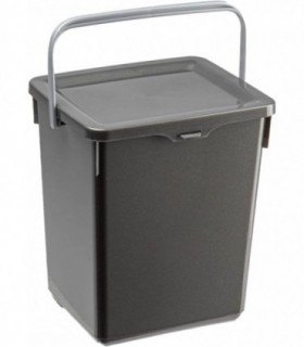 Cubo con Tapa Abatible, 5 L con Asa, 20x17x23 cm