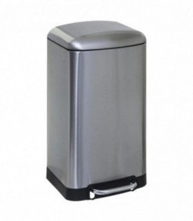 Cubo de Basura con Tapa y Pedal (30 L, Gris)