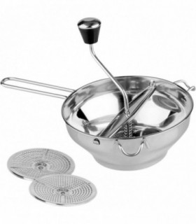 Pasapures manual, Acero Inoxidable y Manivela (Dos discos)