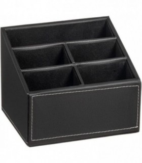 Portamandos con 5 Departamentos, 17x13x13 cm en Polipiel (Black)