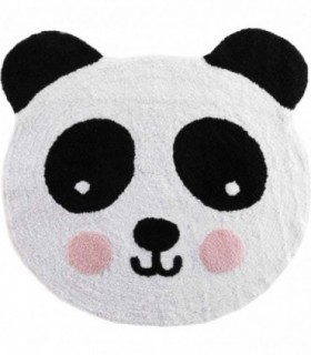 Alfombra Redonda Decorativa, Diseño Animales, Polialgodon, Ø90 cm (Panda)